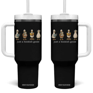 Silly Goose Book Club Tumbler With Handle Funny Bookish Book Lover TS14 One Size: 40 oz Black Print Your Wear