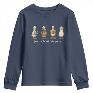 Silly Goose Book Club Youth Sweatshirt Funny Bookish Book Lover TS14 Navy Print Your Wear