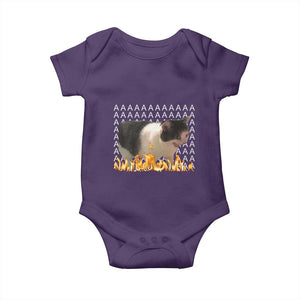 Screaming Cat Meme Baby Onesie Funny Internet Gen Z Cat Lover TS14 Purple Print Your Wear