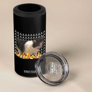 Screaming Cat Meme 4 in 1 Can Cooler Tumbler Funny Internet Gen Z Cat Lover TS14 Print Your Wear