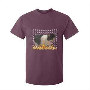 Screaming Cat Meme T Shirt For Kid Funny Internet Gen Z Cat Lover TS14 Maroon Print Your Wear