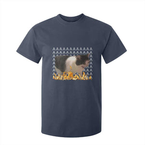 Screaming Cat Meme T Shirt For Kid Funny Internet Gen Z Cat Lover TS14 Navy Print Your Wear