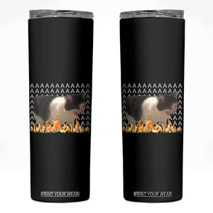Screaming Cat Meme Skinny Tumbler Funny Internet Gen Z Cat Lover TS14 Black Print Your Wear