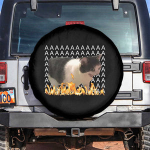 Screaming Cat Meme Spare Tire Cover Funny Internet Gen Z Cat Lover TS14 No hole Black Print Your Wear
