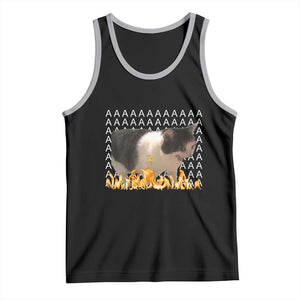 Screaming Cat Meme Tank Top Funny Internet Gen Z Cat Lover TS14 Black Athletic Heather Print Your Wear