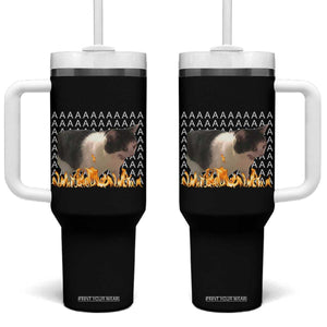 Screaming Cat Meme Tumbler With Handle Funny Internet Gen Z Cat Lover TS14 One Size: 40 oz Black Print Your Wear