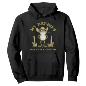 Funny Cowboy Frog Meme Hoodie My Heebies Have Been Jeebied TS14 Black Print Your Wear