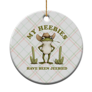 Funny Cowboy Frog Meme Ceramic Ornament My Heebies Have Been Jeebied TS14 1pc Christmas Plaid Print Your Wear