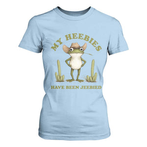 Funny Cowboy Frog Meme T Shirt For Women My Heebies Have Been Jeebied TS14 Light Blue Print Your Wear