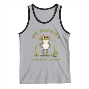 Funny Cowboy Frog Meme Tank Top My Heebies Have Been Jeebied TS14 Athletic Heather Black Print Your Wear