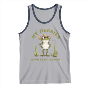 Funny Cowboy Frog Meme Tank Top My Heebies Have Been Jeebied TS14 Athletic Heather Navy Print Your Wear
