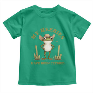 Funny Cowboy Frog Meme Toddler T Shirt My Heebies Have Been Jeebied TS14 Irish Green Print Your Wear