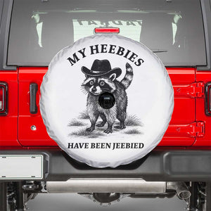 Funny Cowboy Raccoon Meme Spare Tire Cover My Heebies Have Been Jeebied TS14 White Print Your Wear