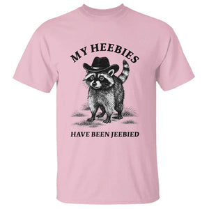 Funny Cowboy Raccoon Meme T Shirt My Heebies Have Been Jeebied TS14 Light Pink Print Your Wear