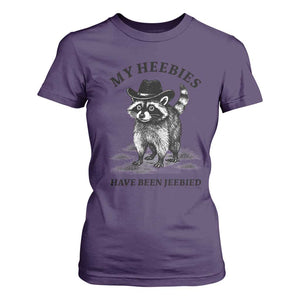 Funny Cowboy Raccoon Meme T Shirt For Women My Heebies Have Been Jeebied TS14 Purple Print Your Wear