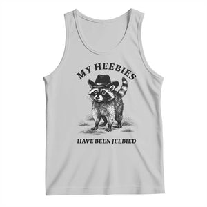 Funny Cowboy Raccoon Meme Tank Top My Heebies Have Been Jeebied TS14 Ash Print Your Wear