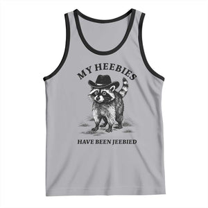 Funny Cowboy Raccoon Meme Tank Top My Heebies Have Been Jeebied TS14 Athletic Heather Black Print Your Wear