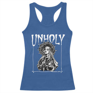 Unholy Nun Racerback Tank Top Funny Horror Unholy Nun Satan Baphomet Gothic TS14 Royal Blue Print Your Wear