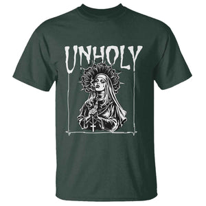 Unholy Nun T Shirt Funny Horror Unholy Nun Satan Baphomet Gothic TS14 Dark Forest Green Print Your Wear