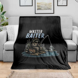 Funny Raccoon Fishing Throw Blanket Master Baiter Fisherman TS14 Print Your Wear