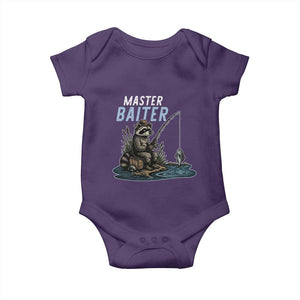 Funny Raccoon Fishing Baby Onesie Master Baiter Fisherman TS14 Purple Print Your Wear