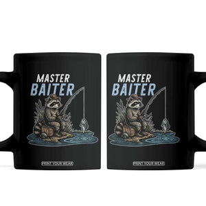 Funny Raccoon Fishing Coffee Mug Master Baiter Fisherman TS14 Black Print Your Wear