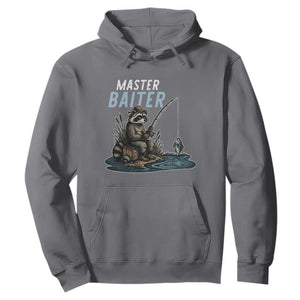 Funny Raccoon Fishing Hoodie Master Baiter Fisherman TS14 Charcoal Print Your Wear