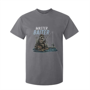Funny Raccoon Fishing T Shirt For Kid Master Baiter Fisherman TS14 Charcoal Print Your Wear