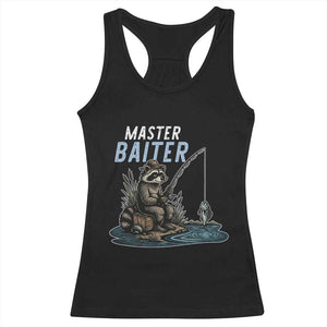 Funny Raccoon Fishing Racerback Tank Top Master Baiter Fisherman TS14 Black Print Your Wear
