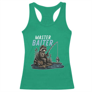 Funny Raccoon Fishing Racerback Tank Top Master Baiter Fisherman TS14 Irish Green Print Your Wear