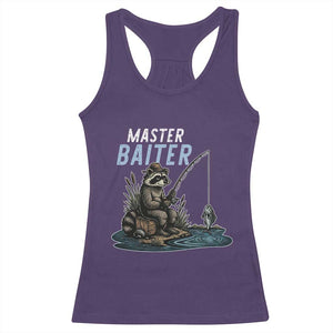 Funny Raccoon Fishing Racerback Tank Top Master Baiter Fisherman TS14 Purple Print Your Wear
