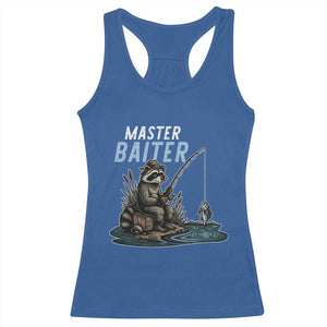 Funny Raccoon Fishing Racerback Tank Top Master Baiter Fisherman TS14 Royal Blue Print Your Wear