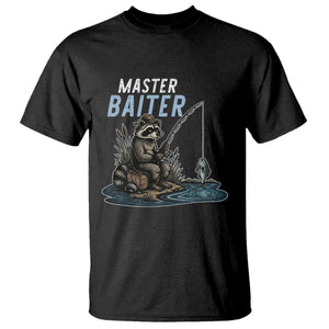 Funny Raccoon Fishing T Shirt Master Baiter Fisherman TS14 Black Print Your Wear