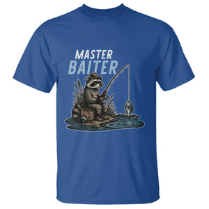 Funny Raccoon Fishing T Shirt Master Baiter Fisherman TS14 Royal Blue Print Your Wear
