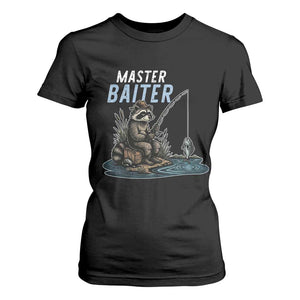 Funny Raccoon Fishing T Shirt For Women Master Baiter Fisherman TS14 Black Print Your Wear