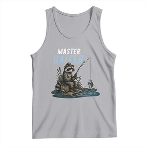 Funny Raccoon Fishing Tank Top Master Baiter Fisherman TS14 Athletic Heather Print Your Wear