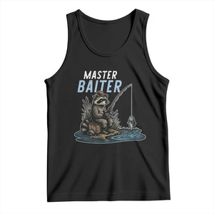 Funny Raccoon Fishing Tank Top Master Baiter Fisherman TS14 Black Print Your Wear