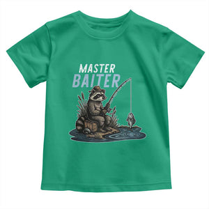 Funny Raccoon Fishing Toddler T Shirt Master Baiter Fisherman TS14 Irish Green Print Your Wear