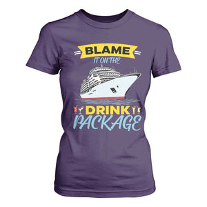 Funny Cruise Vacation T Shirt For Women Blame It On The Drink Package TS14 Purple Print Your Wear