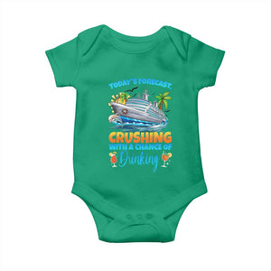 Funny Cruise Vacation Trip Drinking Baby Onesie Today Is Forecast Cruising With A Chance Of Drinking TS14 Irish Green Print Your Wear