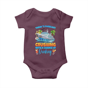 Funny Cruise Vacation Trip Drinking Baby Onesie Today Is Forecast Cruising With A Chance Of Drinking TS14 Maroon Print Your Wear