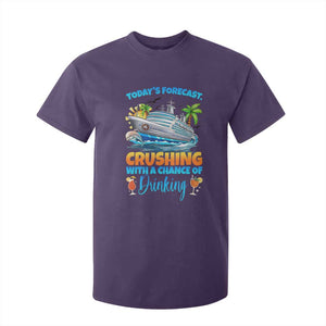 Funny Cruise Vacation Trip Drinking T Shirt For Kid Today Is Forecast Cruising With A Chance Of Drinking TS14 Purple Print Your Wear