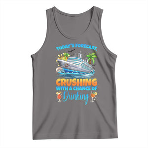 Funny Cruise Vacation Trip Drinking Tank Top Today Is Forecast Cruising With A Chance Of Drinking TS14 Deep Heather Print Your Wear