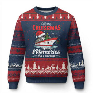 Xmas Cruise Ugly Christmas Sweater Merry Cruisemas Making Memories For A Life Time TS14 Navy Red Print Your Wear
