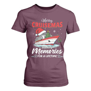 Christmas Cruise T Shirt For Women Merry Cruisemas Making Memories For A Life Time TS14 Maroon Print Your Wear