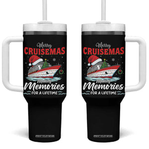 Christmas Cruise Tumbler With Handle Merry Cruisemas Making Memories For A Life Time TS14 One Size: 40 oz Black Print Your Wear