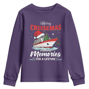 Christmas Cruise Youth Sweatshirt Merry Cruisemas Making Memories For A Life Time TS14 Purple Print Your Wear