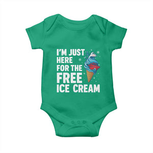 Funny Cruise Baby Onesie I Am Just Here For The Free Ice Cream TS14 Irish Green Print Your Wear