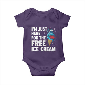Funny Cruise Baby Onesie I Am Just Here For The Free Ice Cream TS14 Purple Print Your Wear