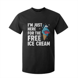 Funny Cruise T Shirt For Kid I Am Just Here For The Free Ice Cream TS14 Black Print Your Wear